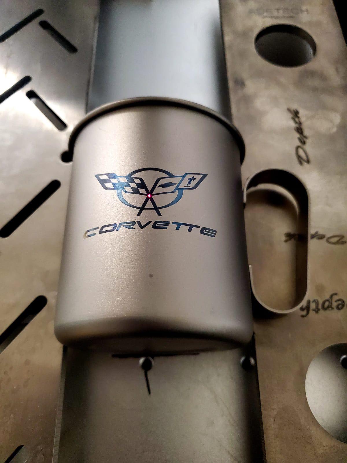 Titanium custom etched mug
