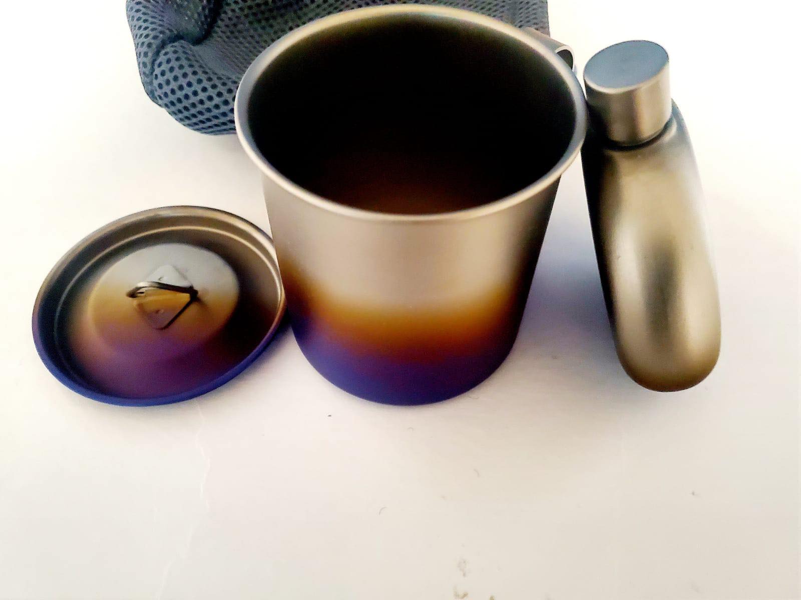 Titanium custom etched mug