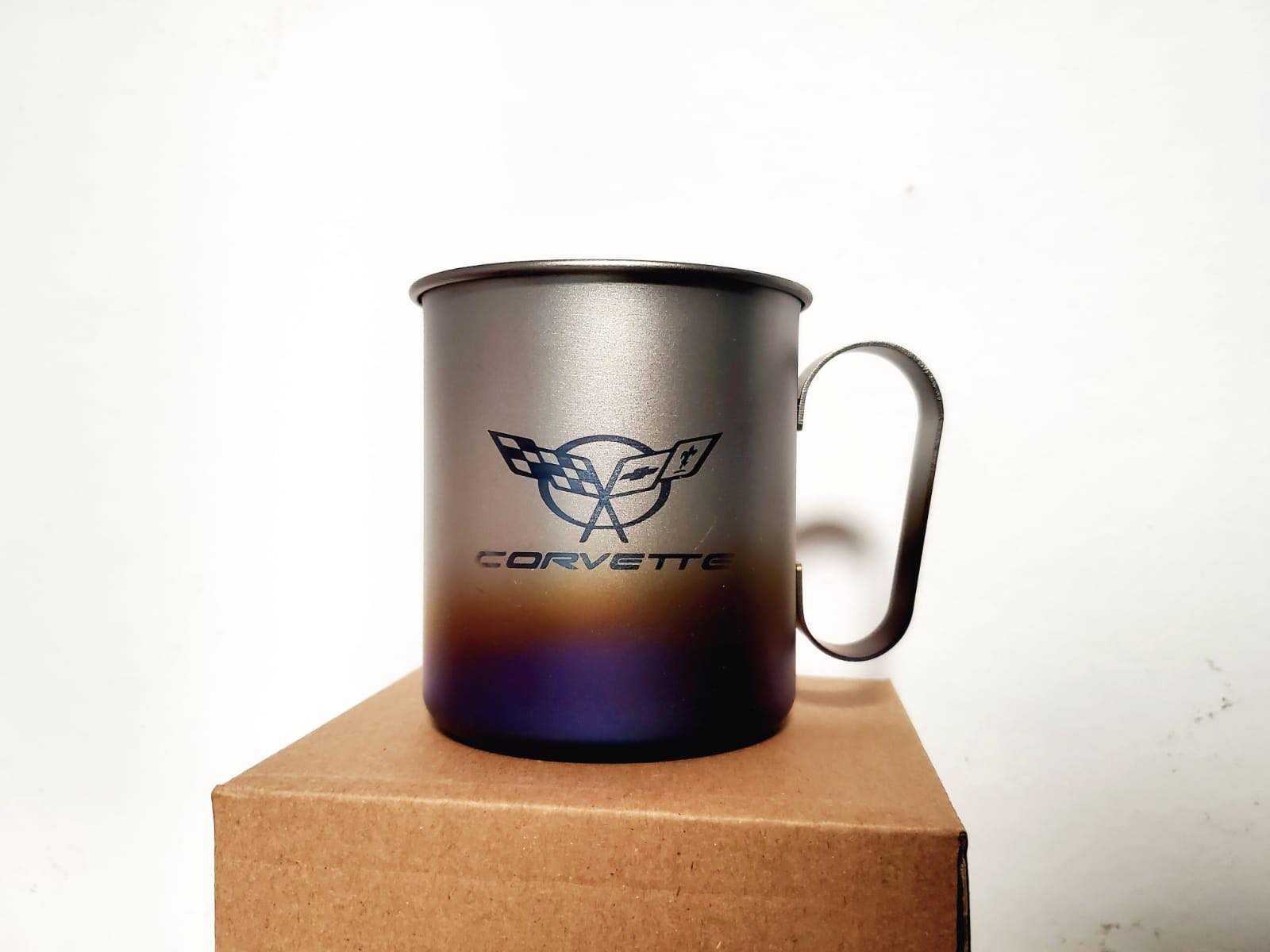 Titanium custom etched mug