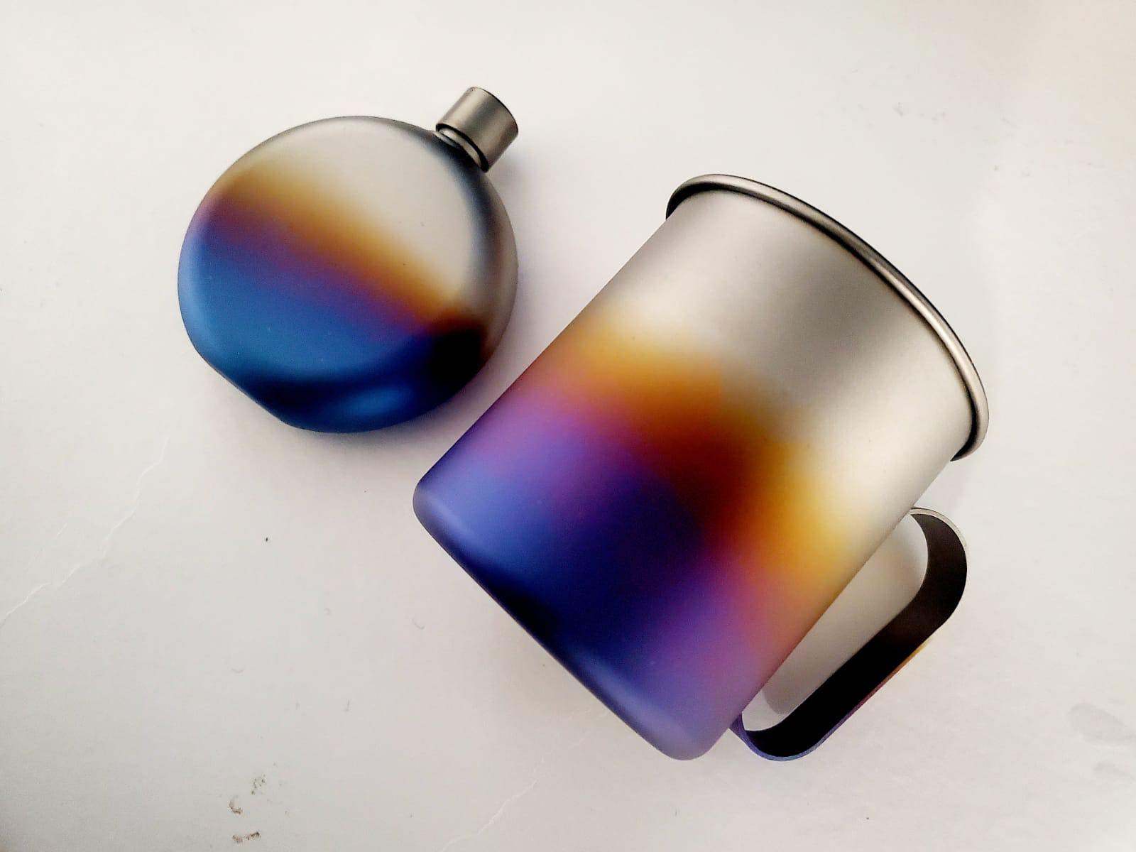 Titanium custom etched mug