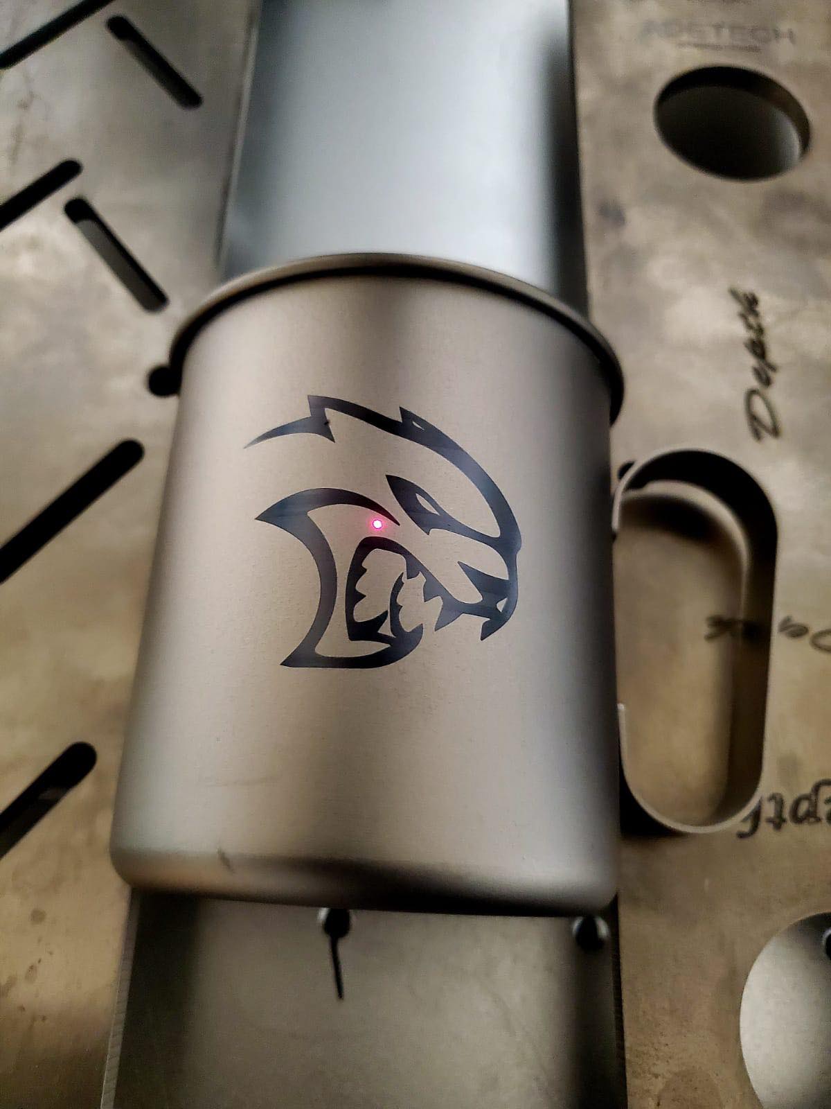 Titanium custom etched mug