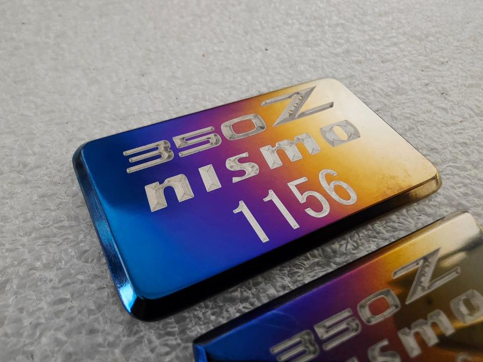 Nissan 350z Nismo center console build plaque