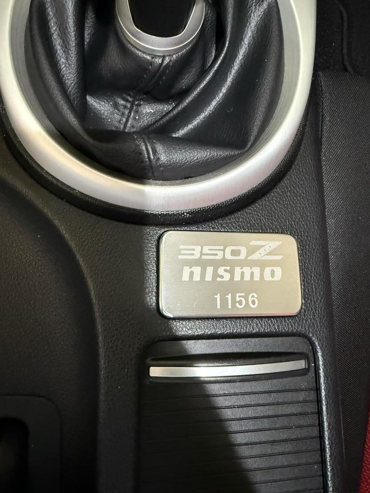 Nissan 350z Nismo center console build plaque