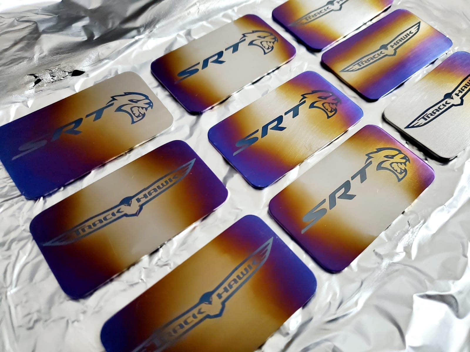 Titanium Hellcat supercharger badge