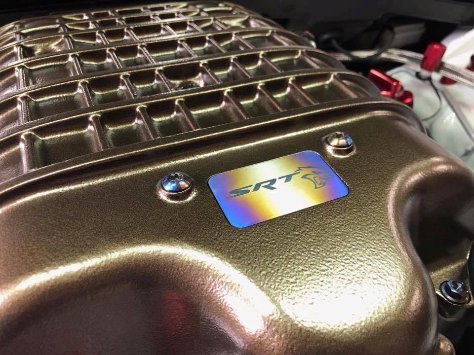Titanium Hellcat supercharger badge
